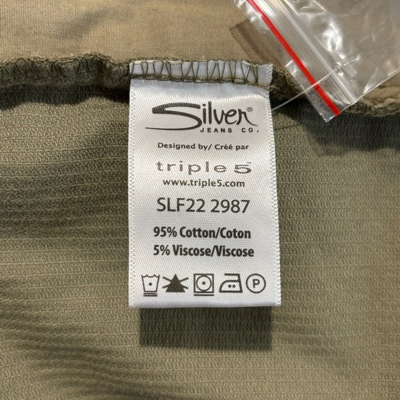 SILVER JEANS Sz M Shirt Boyfriend Fit Corduroy Seam Pockets Unlined Buttons NWOT - Picture 12 of 13